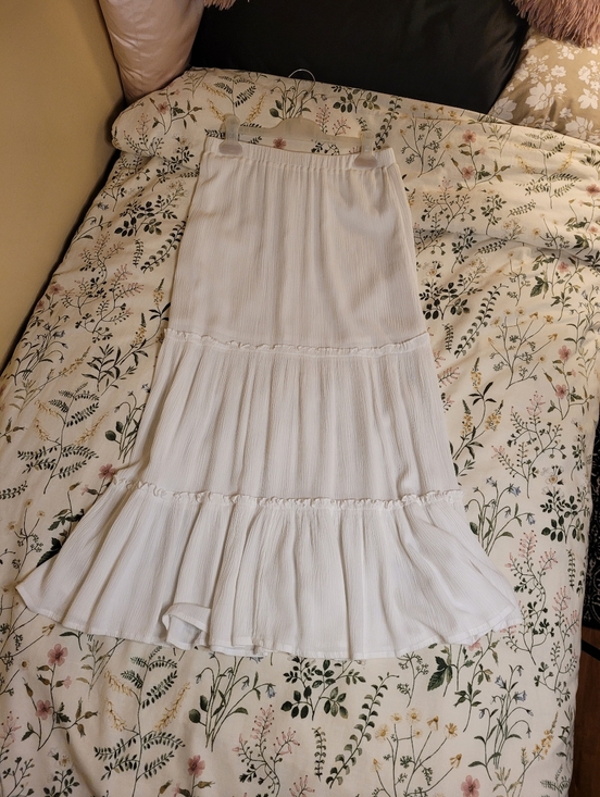 George Dresses & Skirts - George White Tiered Maxi Skirt with Ruffle Hem